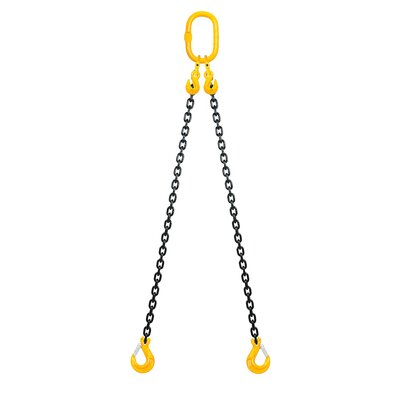 Chain sling 2-legs with latch hooks and grab hooks, grade 80 