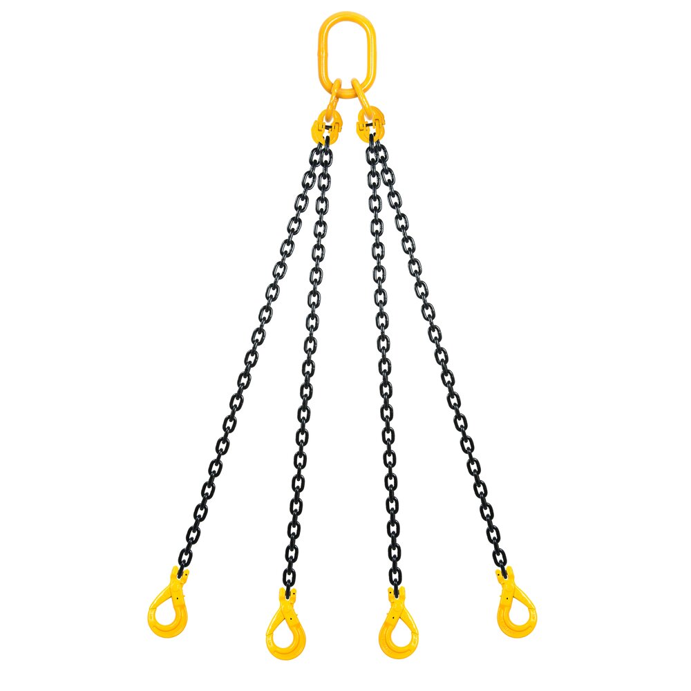Chain sling 4-legs with safety hooks, grade 80 