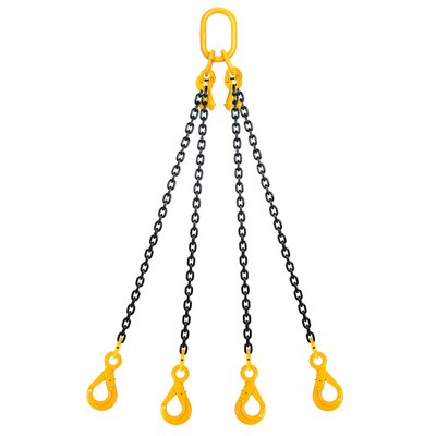 Верижен сапан 4-рамена, самозаключващи куки + скъсяващи куки, клас 80