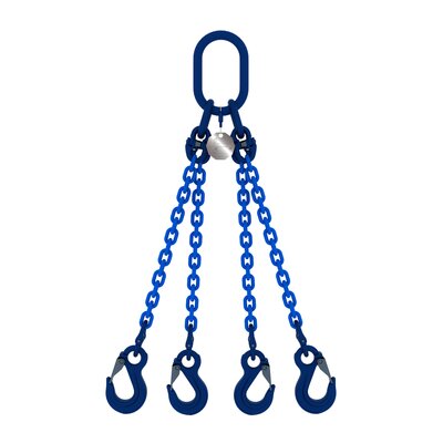 Chain sling 4-legs with latch hooks, grade 100