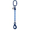 Chain sling 1-leg with safety hook and grab hook, grade 100