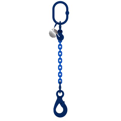 Chain sling 1-leg with safety hook and grab hook, grade 100