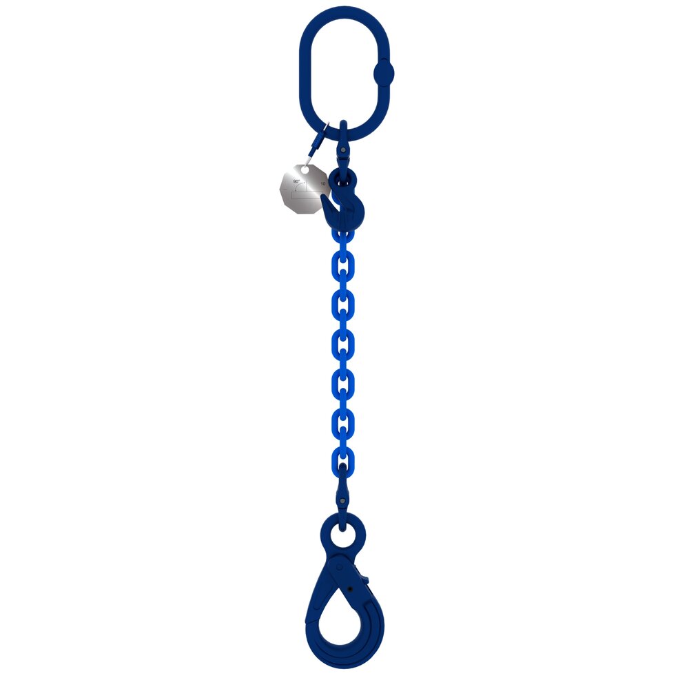 Chain sling 1-leg with safety hook and grab hook, grade 100