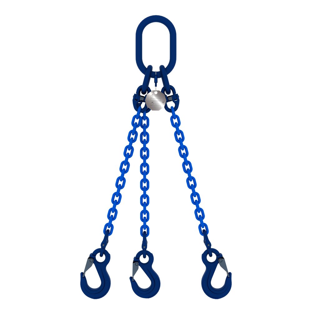 Chain sling 3-legs with latch hooks, grade 100