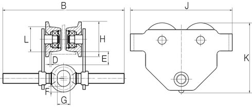 IPE and T beam Push Trolley SIVA H blueprint
