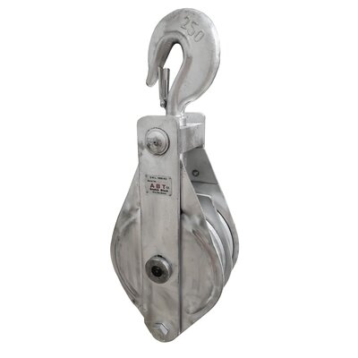 Galvanized snatch Block 2 wheels with hook 5 t